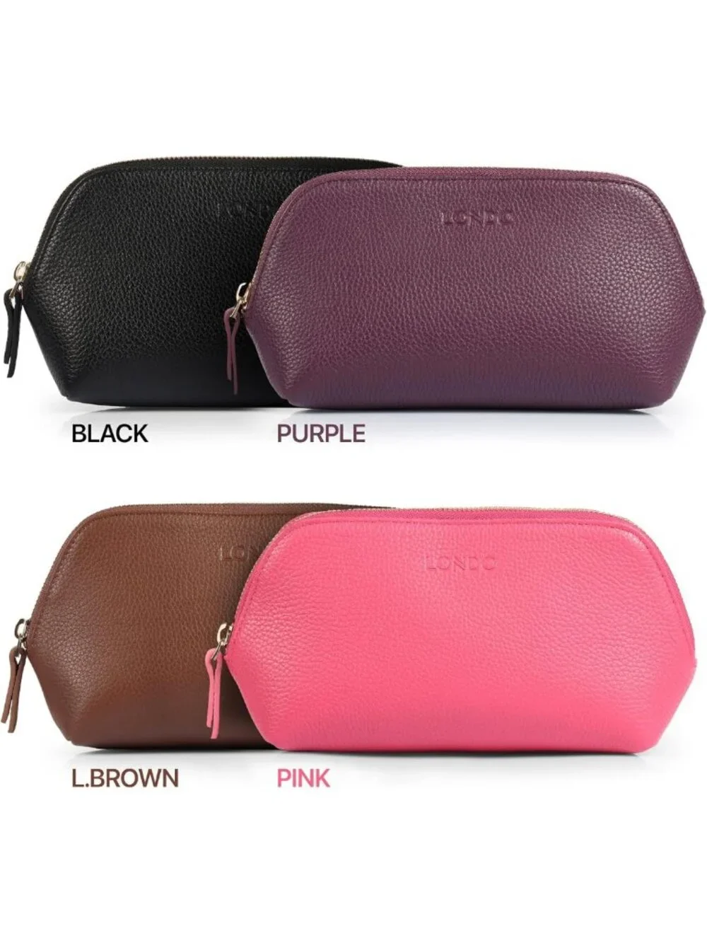 Genuine Leather Makeup Bag | Cosmetic Pouch Travel Organizer | Toiletry Clutch